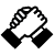 Black handshake icon